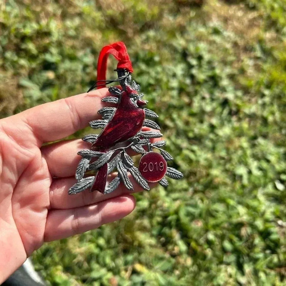 4/$50 RED Cardinal pewter ornament,  Christmas tree ornament - Picture 1 of 5